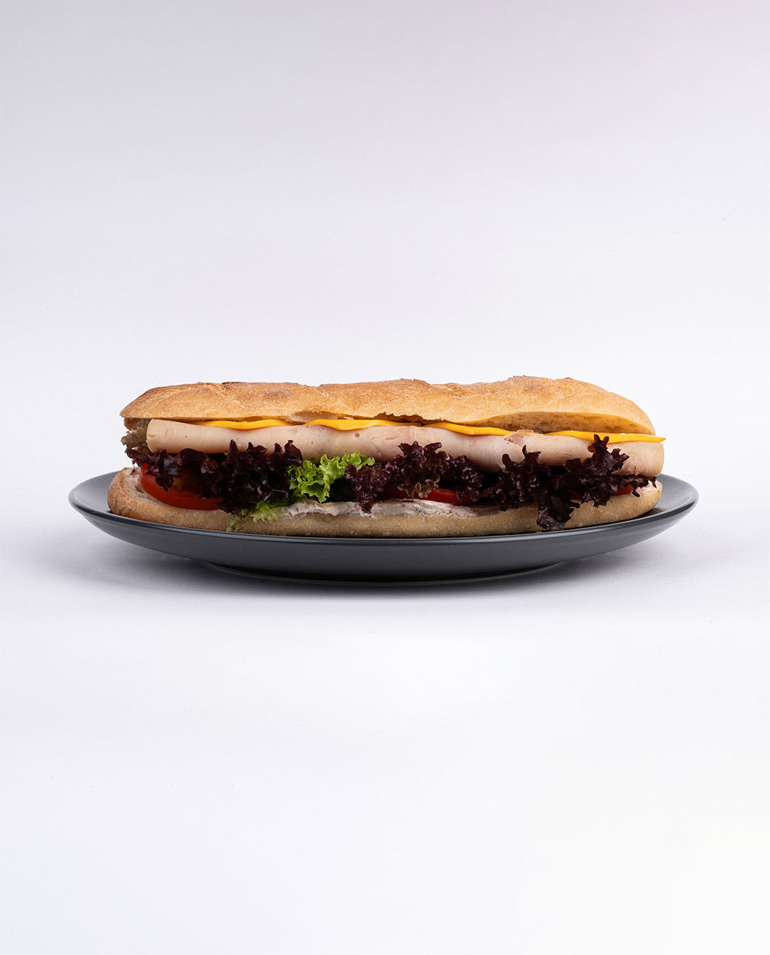 ساندویچ باگت ژامبون بوقلمون